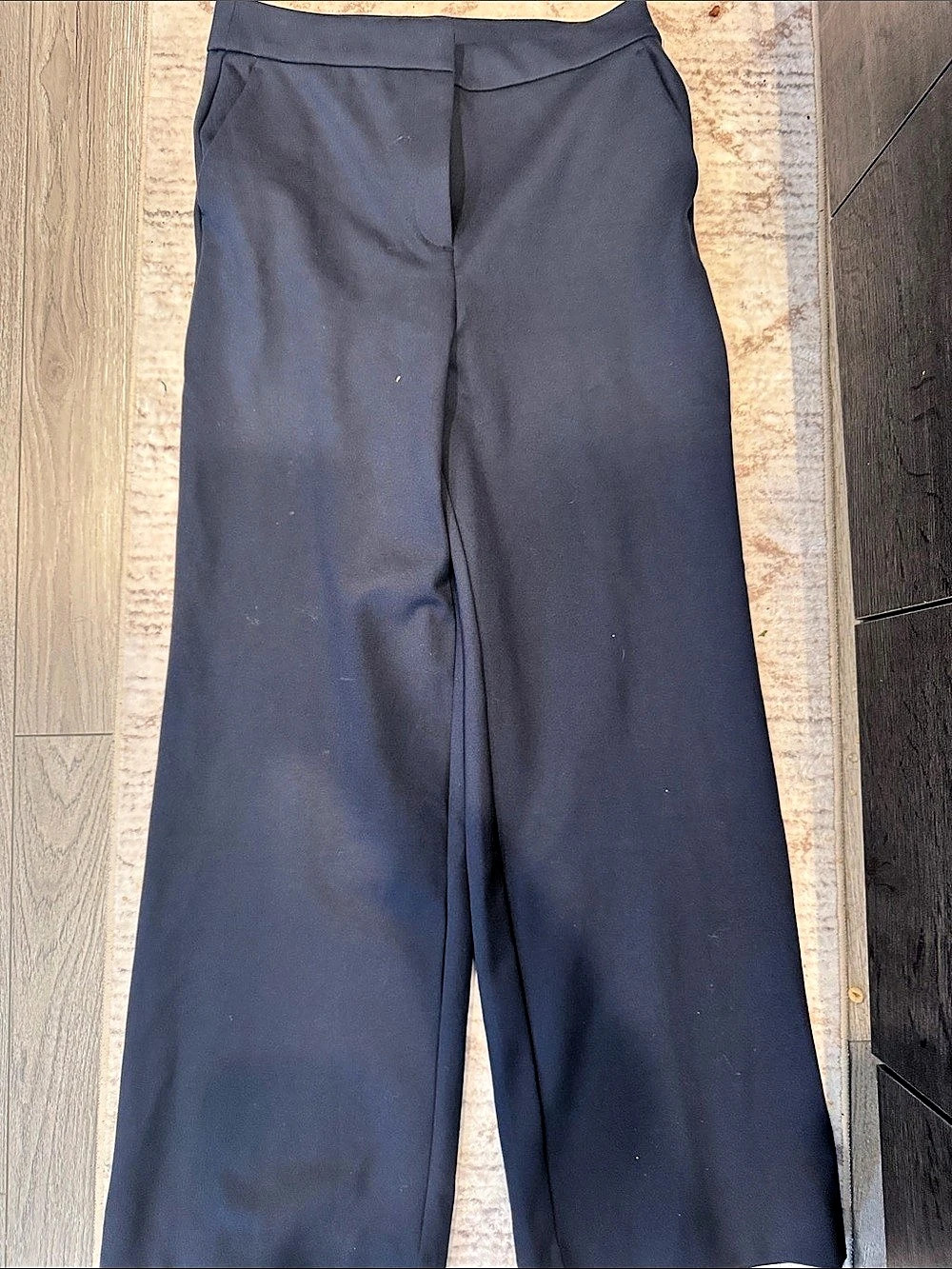 Quince Stretch Wide Leg Pants Blue Size 10 NWT